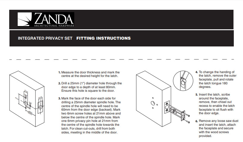Integrated Privacy Fitting Instructions
