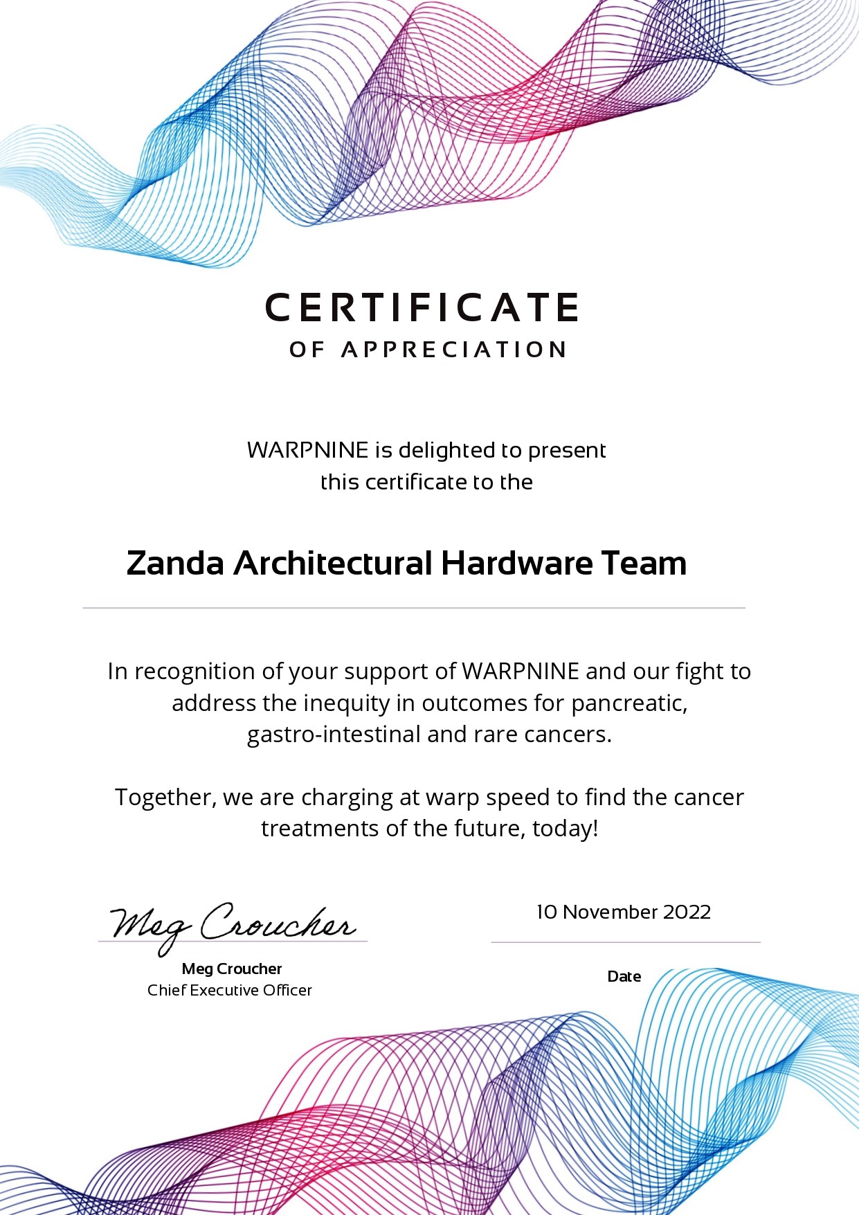 Certificate Zanda Architectural Hardware Team E Sig Page 0001